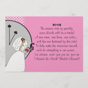 "Um die Uhr" Bridal-Dusche Einladung