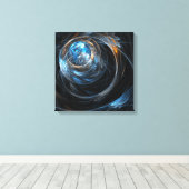 Um die Welt Abstrakt Art Quad Canvas Print Leinwanddruck (Insitu (Holzboden))