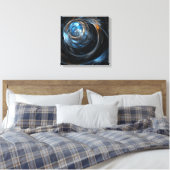 Um die Welt Abstrakt Art Quad Canvas Print Leinwanddruck (Insitu (Schlafzimmer))