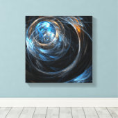 Um die Welt Abstrakte Kunst Schwarz und Weiß Leinwanddruck (Insitu (Holzboden))