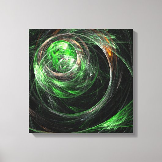 Um die Welt grüne Abstrakte Quad Canvas drucken Leinwanddruck (Vorderseite)