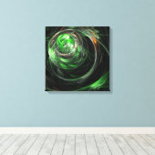 Um die Welt grüne Abstrakte Quad Canvas drucken Leinwanddruck (Insitu (Holzboden))