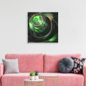 Um die Welt grüne Abstrakte Quad Canvas drucken Leinwanddruck (Insitu (Wohnzimmer))