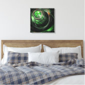 Um die Welt grüne Abstrakte Quad Canvas drucken Leinwanddruck (Insitu (Schlafzimmer))