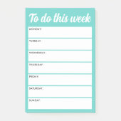 Um diese Woche aqua blauer Wochenplaner zu tun Post-it Klebezettel (Vorderseite)
