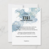 Um ehrlich zu sein (TBH) Blue Breakup Card Ankündigung (Vorderseite)