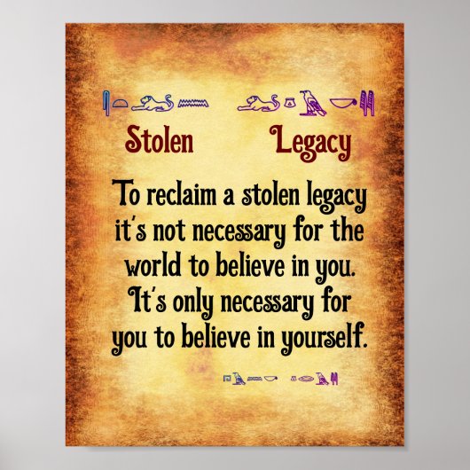 Um ein gestohlenes Vermächtnis zurückzugewinnen Poster (Vorne)