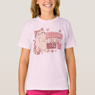 Um eine Bauchmassage bettelnde lustige Katze | Süß T-Shirt