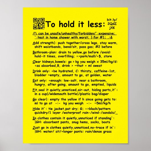 "Um es weniger zu halten" kleines Plakat (Vorne)