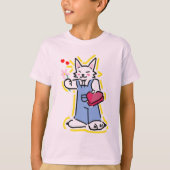 Um gatinho muito fofo te oferecendo uma flor! T-Shirt (Vorderseite)