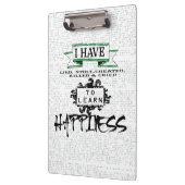 Um Glück zu lernen, Lehren aus dem Zitat des Leben Klemmbrett (Links)