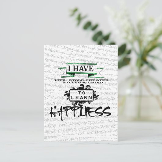 Um Glück zu lernen, Lehren aus dem Zitat des Leben Postkarte (Stehend Vorderseite)