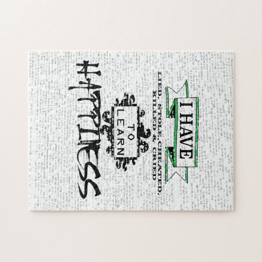 Um Glück zu lernen, Lehren aus dem Zitat des Leben Puzzle (Horizontal)