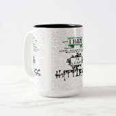 Um Glück zu lernen, Lehren aus dem Zitat des Leben Zweifarbige Tasse (Vorderseite Links)