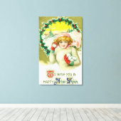 Um Ihnen einen guten Snowball-Kampf für das neue J Leinwanddruck (Insitu (Holzboden))