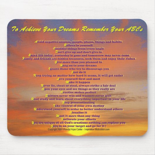 Um Ihre Träume zu erzielen erinnern Sie sich an Mousepad (Vorne)