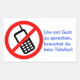 Um mit Gott zu sprechen, brauchst du kein Telefon! Rechteckiger Aufkleber