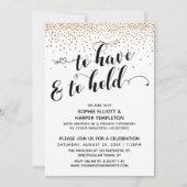 Um nur Gold Confetti zu haben und Empfang zu halte Einladung (Vorderseite)