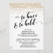 Um nur Gold Confetti zu haben und Empfang zu halte Einladung (Vorne/Hinten)