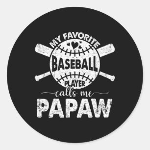 Um Papaw zu nennen, mein Lieblings-Baseball-Spiele Runder Aufkleber