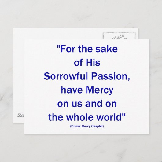 Um seiner traurigen Leidenschaft willen.. Postkarte (Vorne/Hinten)