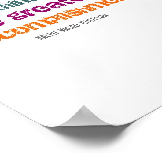 Um selbst ein Zitat von Ralph Waldo Emerson zu sei Poster (Ecke)