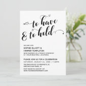 Um Skripte zu haben und zu halten, Empfang nur les Einladung (Stehend Vorderseite)