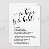 Um Skripte zu haben und zu halten, Empfang nur les Einladung (Vorne/Hinten)