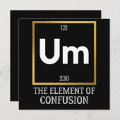 Um The Element of Confusion T-Shirt Save The Date (Vorne/Hinten)