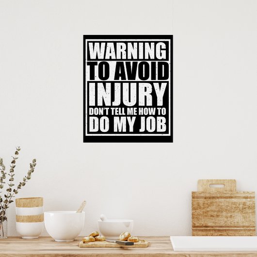 Um Verletzungen zu vermeiden, sage mir nicht, wie Poster (Küche)