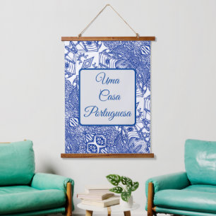 Uma casa Portuguesa Wandteppich Mit Holzrahmen