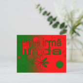 Uma Irmã Linda Portugal Flaggenfarben Pop Art Postkarte (Stehend Vorderseite)