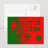 Uma Irmã Linda Portugal Flaggenfarben Pop Art Postkarte (Vorne/Hinten)