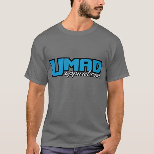 umad blau/Silber auf Grau T-Shirt (Vorderseite)