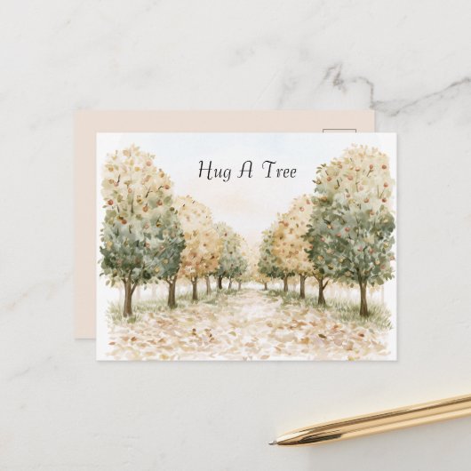 Umarme einen Baum Postkarte (Vorderseite/Rückseite Beispiel)
