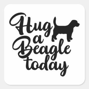Umarme heute einen Beagle Süßer Hundeliebhaber Mam Quadratischer Aufkleber