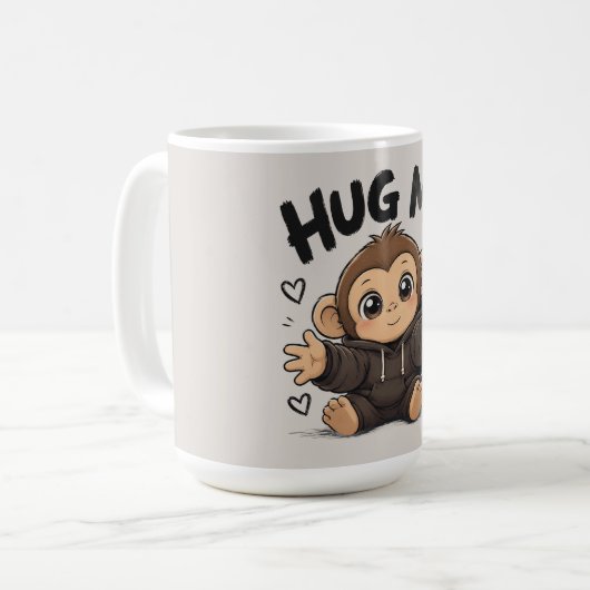Umarme mich Affe Kaffeetasse (Vorderseite Links)