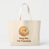 Umarme mich, ich bin geröstet: Cute Burger Dog Foo Jumbo Stoffbeutel (Vorne)