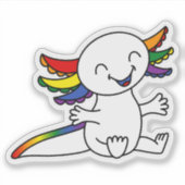 Umarme mich! Niedliche Axolotl in LGBTQ+-Regenboge Aufkleber (Vorderseite)
