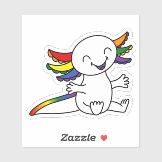 Umarme mich! Niedliche Axolotl in LGBTQ+-Regenboge Aufkleber (Blatt)