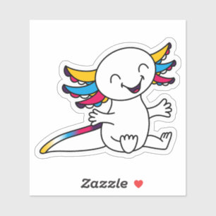 Umarme mich! Niedliche Axolotl in Polyamory-Priest Aufkleber