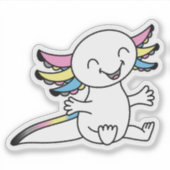 Umarme mich! Niedliche Axolotl in Polygender-Pride Aufkleber (Vorderseite)