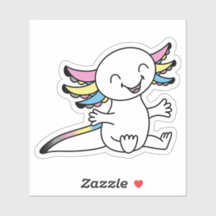 Umarme mich! Niedliche Axolotl in Polygender-Pride Aufkleber
