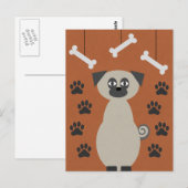 Umarmen des Mops Postkarte (Vorne/Hinten)