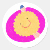 Umarmen einer Blume Runder Aufkleber (Vorderseite)