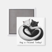 Umarmen eines Friend Cats Magnet (Vorderseite/Rückseite)