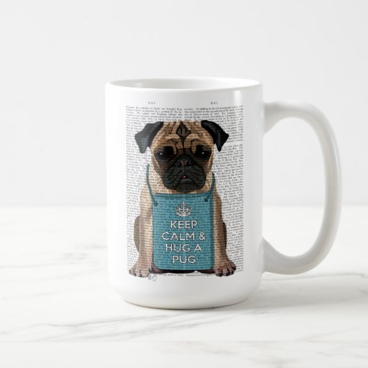 Umarmen eines Mops Kaffeetasse (Rechts)