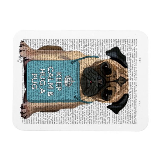 Umarmen eines Mops Magnet (Horizontal)