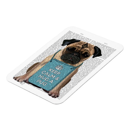 Umarmen eines Mops Magnet (Linke Seite)