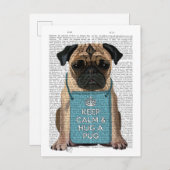 Umarmen eines Mops Postkarte (Vorne/Hinten)